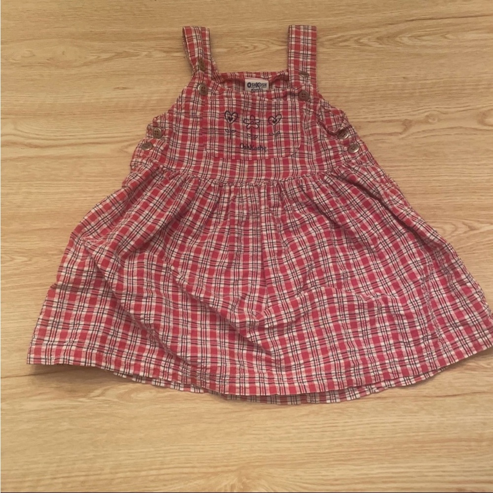 Oshkosh B'Gosh Red Plaid Vintage Summer Dress 4t Toddler